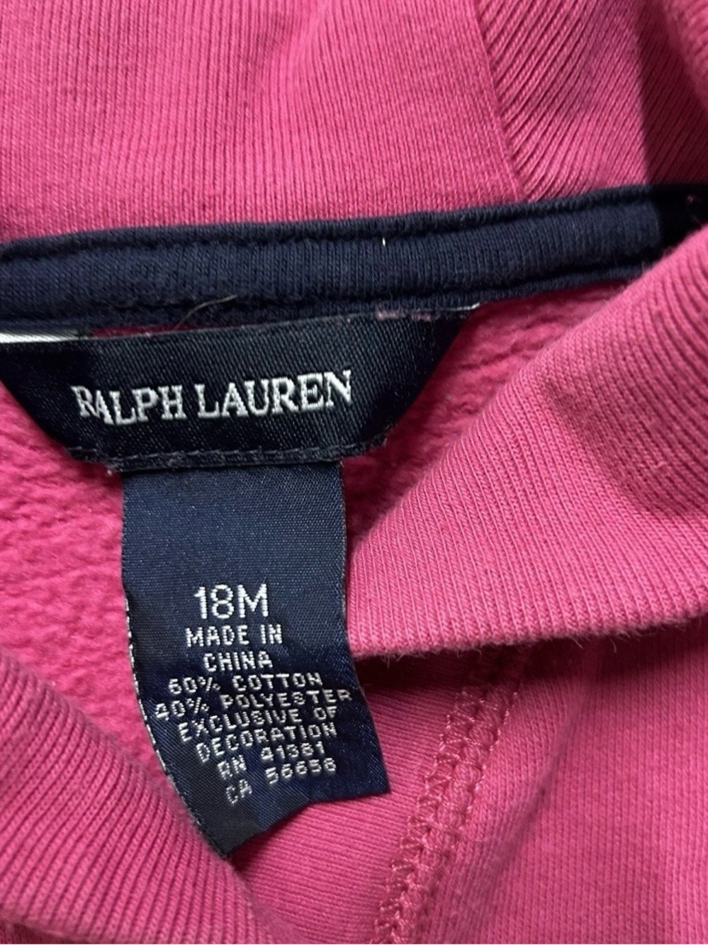 Toddler Girl Ralph Lauren Pink Button Down Fleece Jacket Size 12-18 Months - Picture 4 of 4